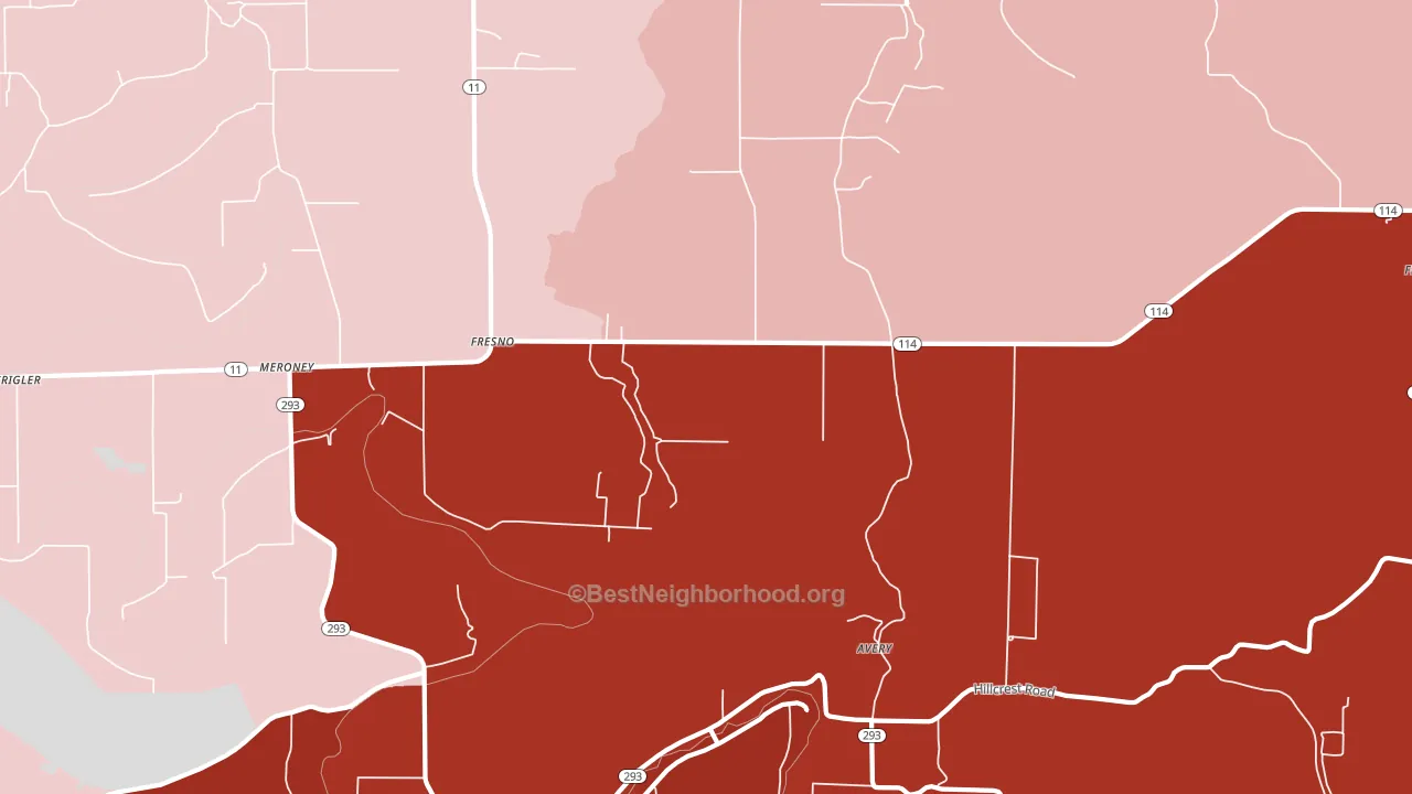 Yorktown, AR block-group political-lean map