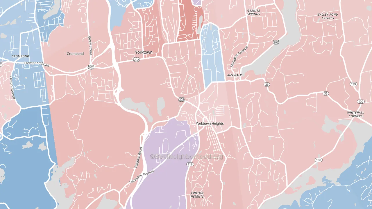 Yorktown Heights, NY block-group political-lean map