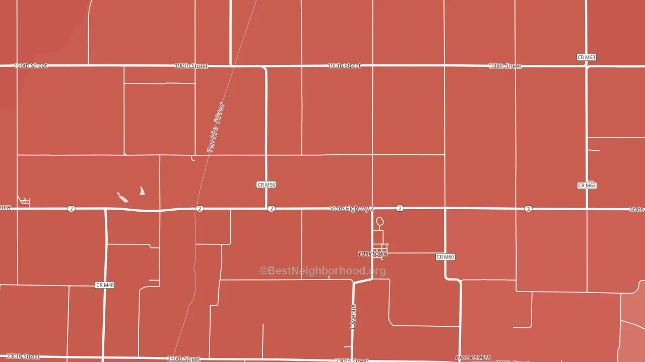 Yorktown, IA block-group political-lean map
