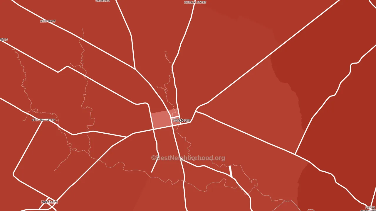 Yorktown, TX block-group political-lean map