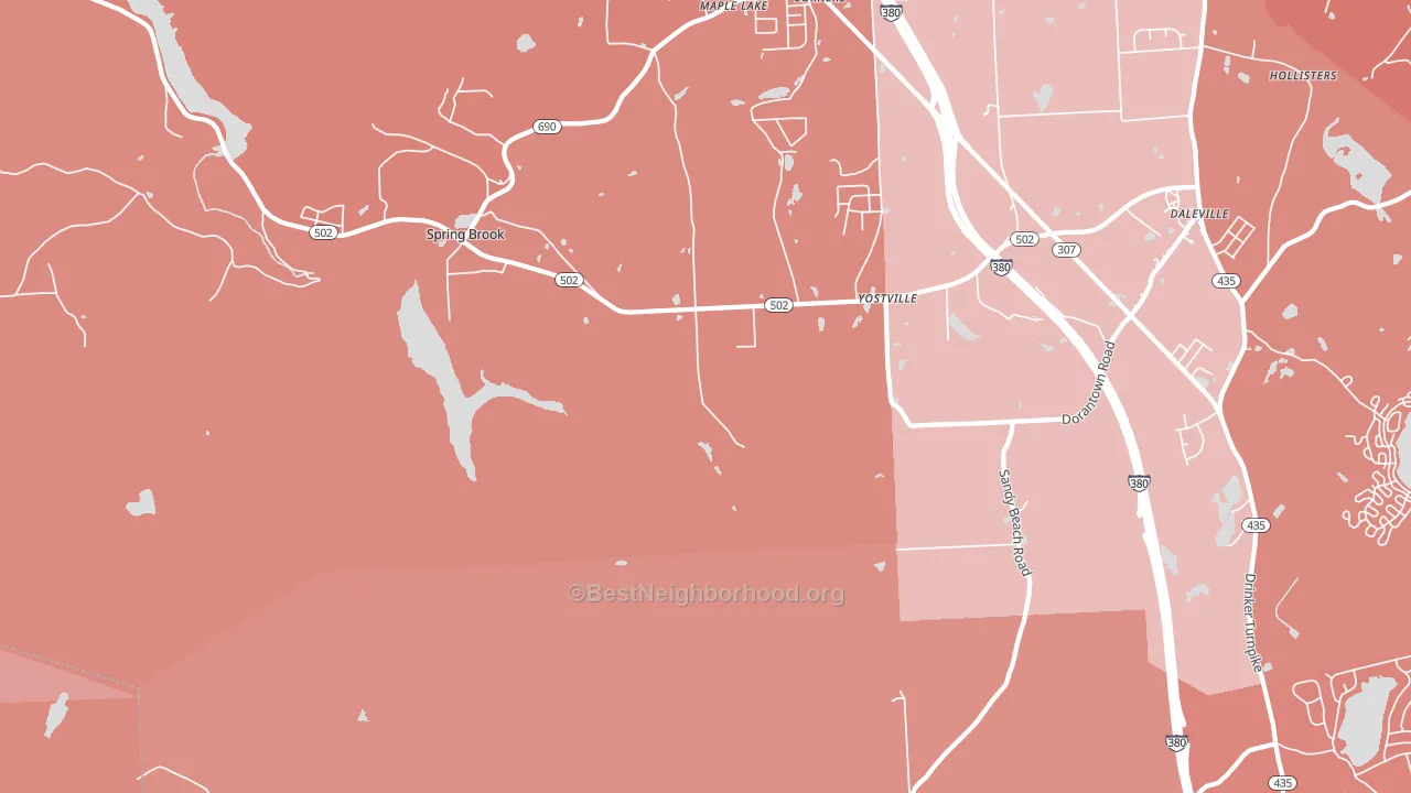 Yostville, PA block-group political-lean map