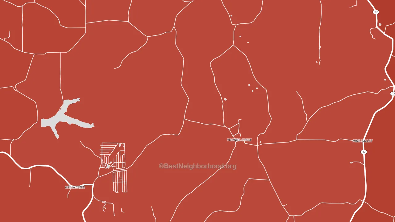 Youngs Creek, IN block-group political-lean map