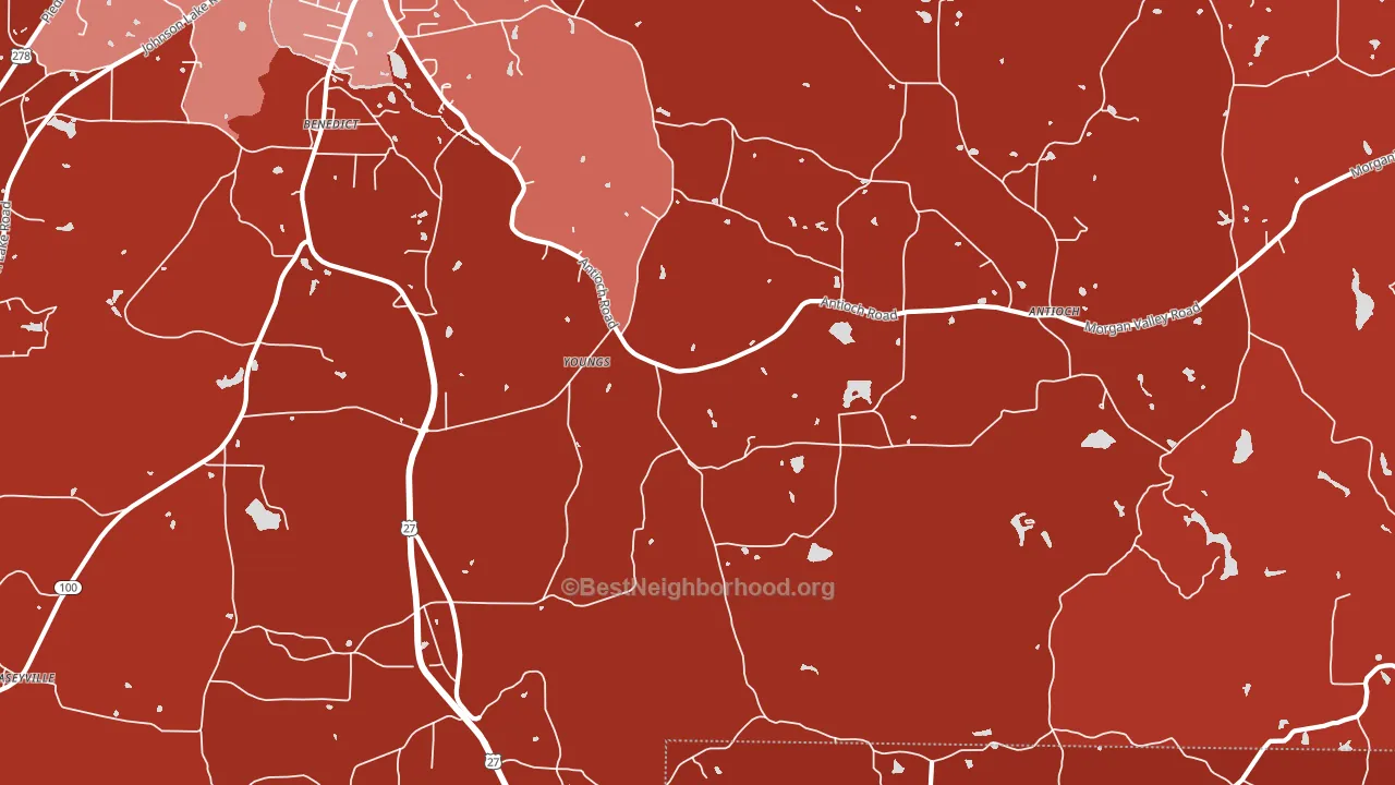 Youngs, GA block-group political-lean map