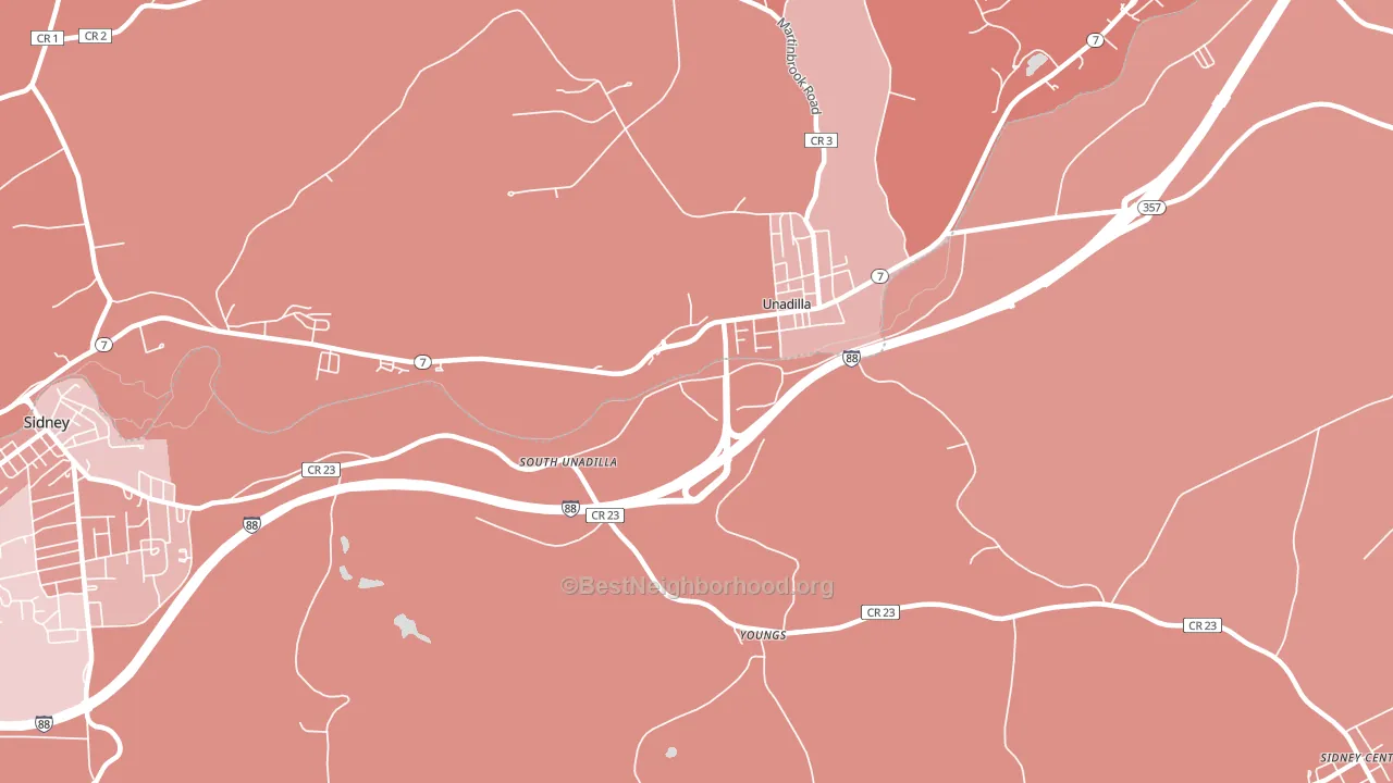 Youngs, NY block-group political-lean map