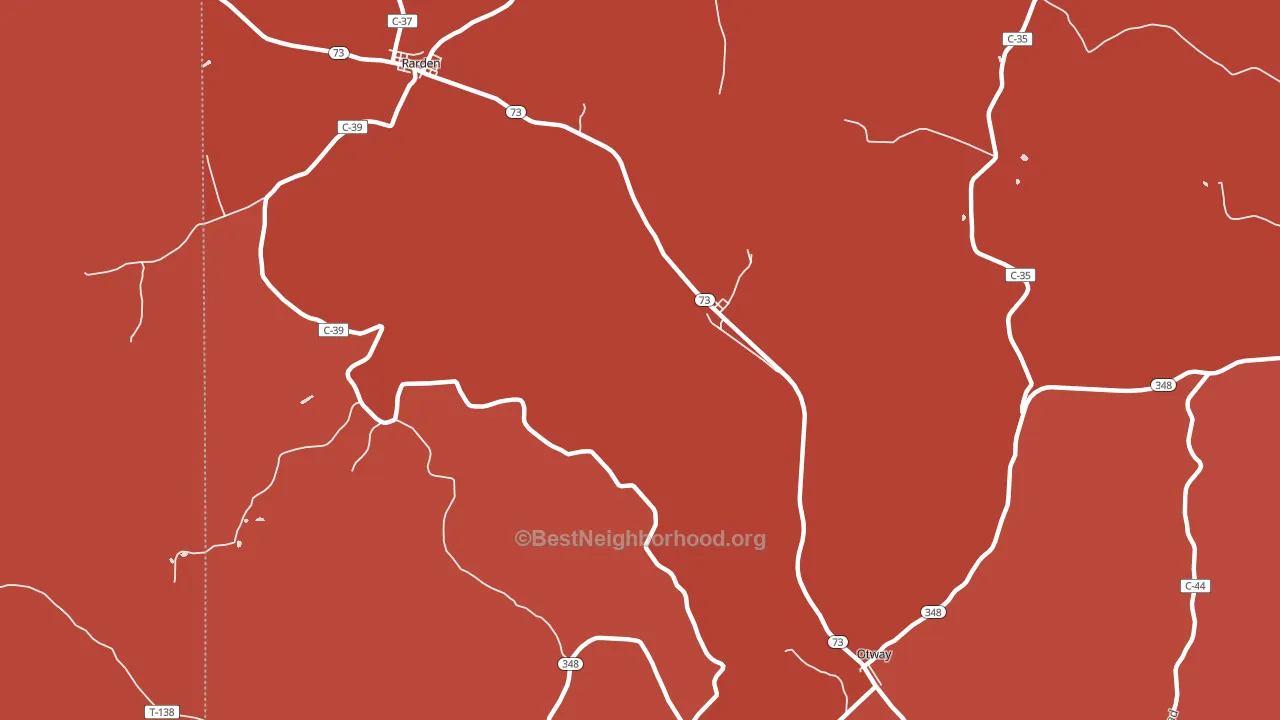 Youngs, OH block-group political-lean map