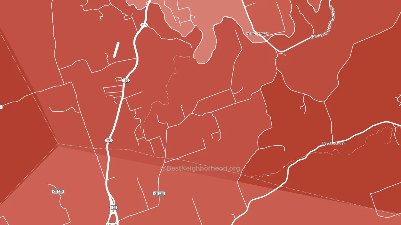 Youngsport, TX block-group political-lean map
