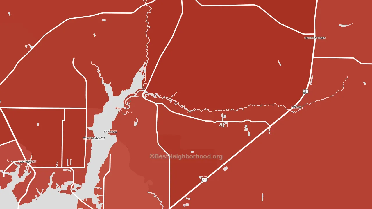 Youngstown, FL block-group political-lean map