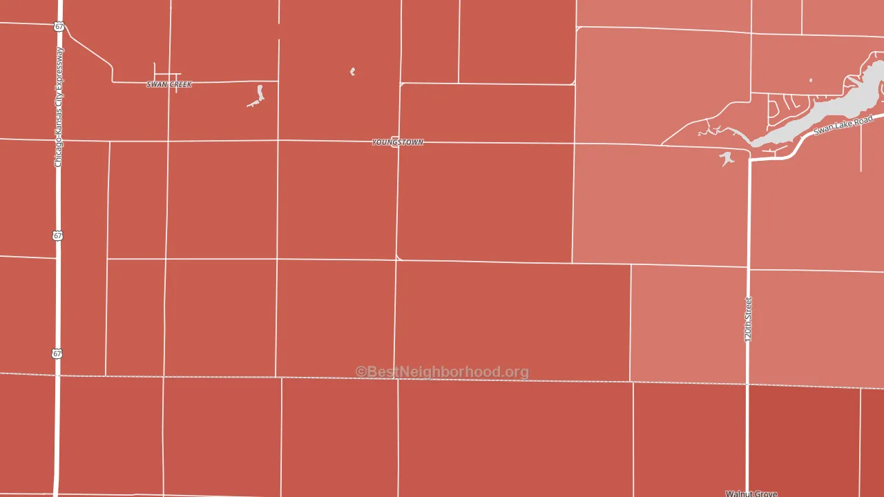 Youngstown, IL block-group political-lean map