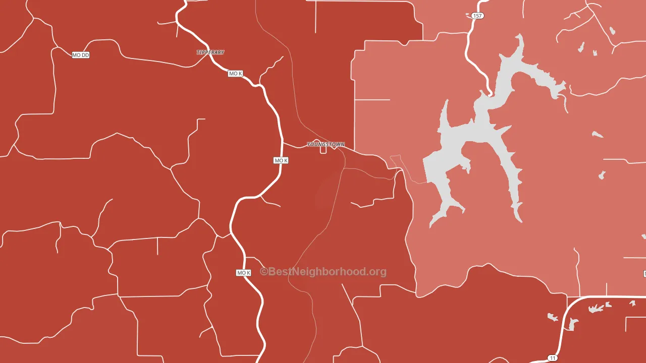 Youngstown, MO block-group political-lean map