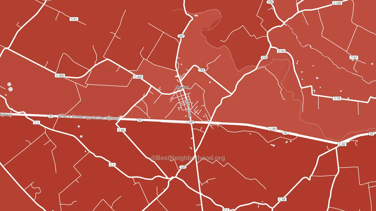 Youngsville, OH block-group political-lean map