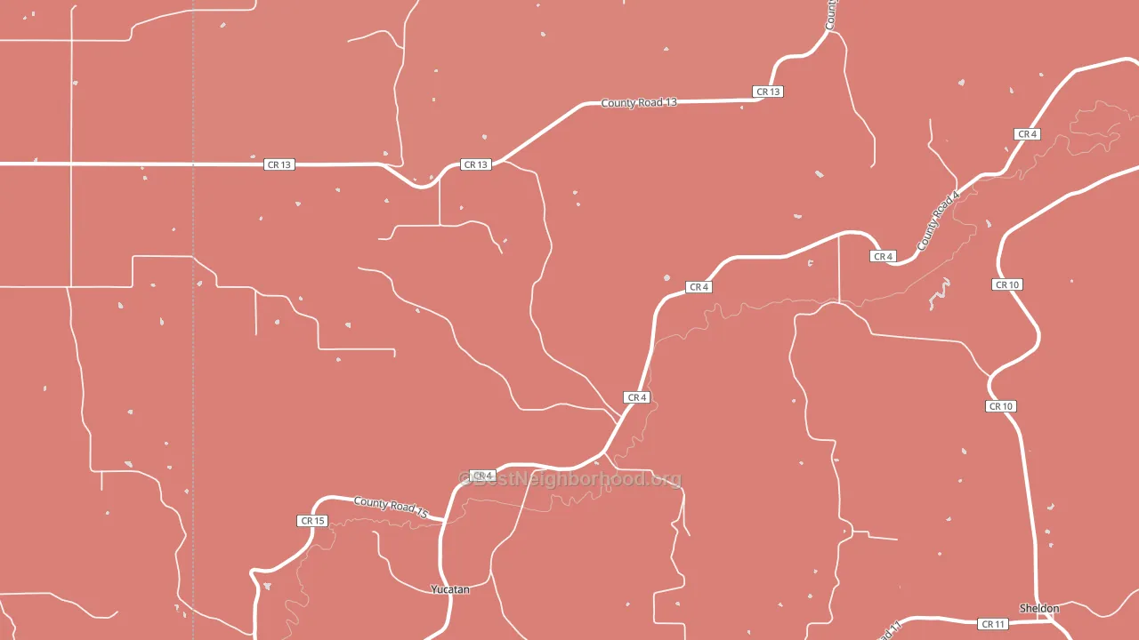 Yucatan, MN block-group political-lean map