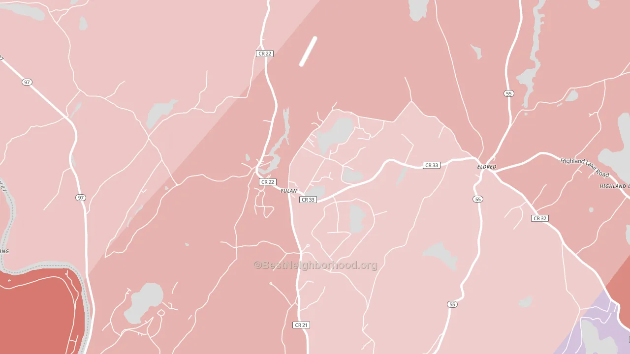 Yulan, NY block-group political-lean map