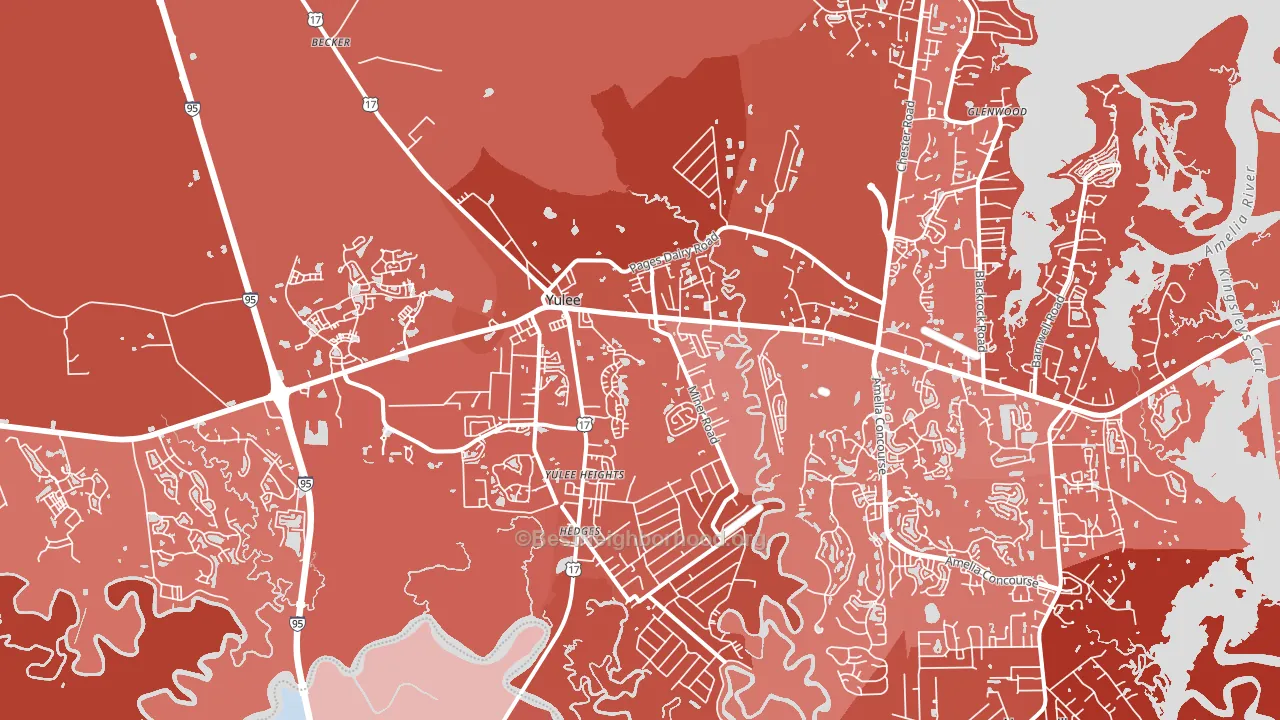 Yulee, FL block-group political-lean map