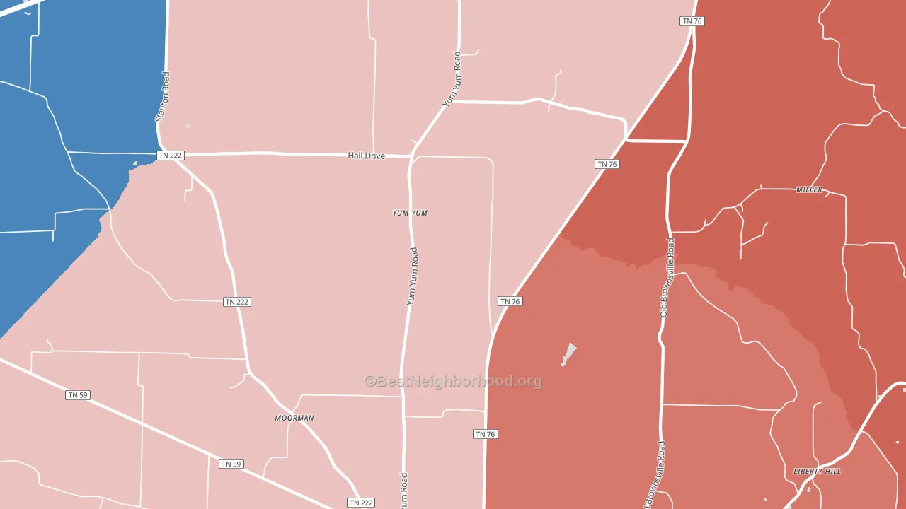 Yum Yum, TN block-group political-lean map