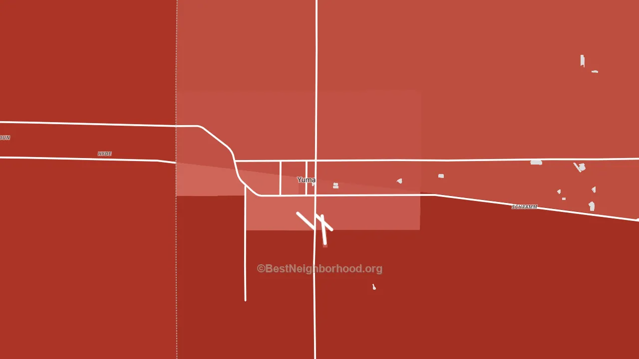 Yuma, CO block-group political-lean map