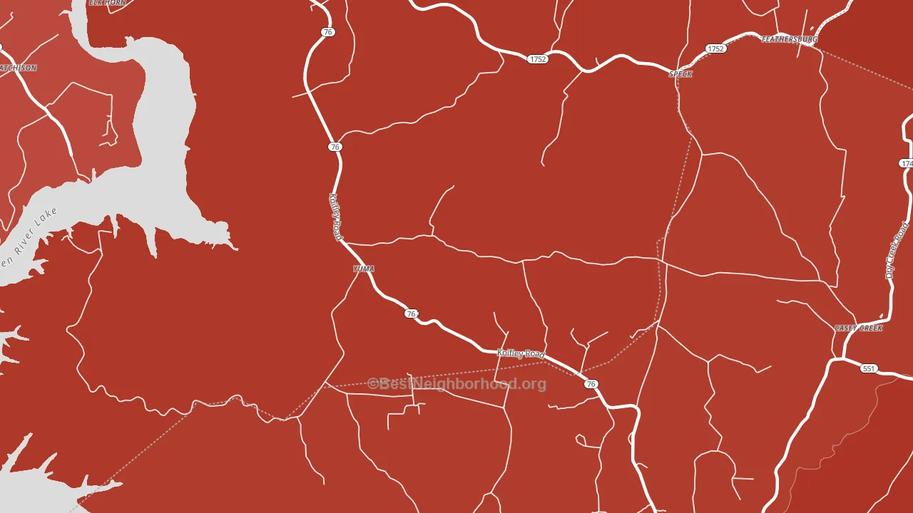 Yuma, KY block-group political-lean map