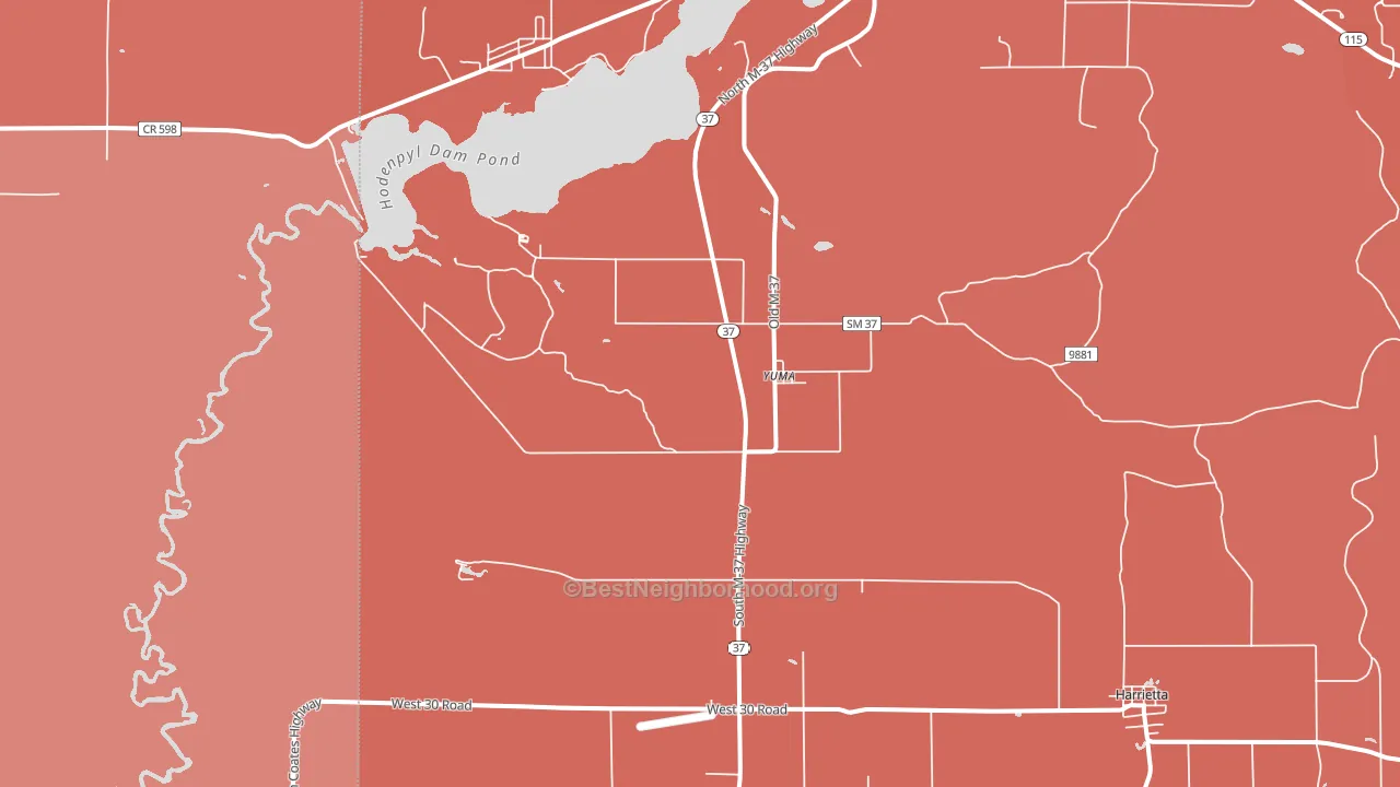 Yuma, MI block-group political-lean map