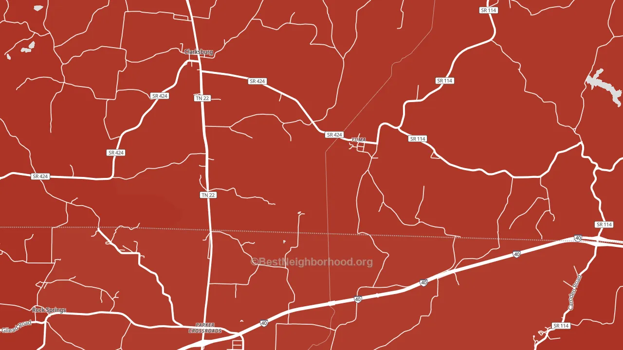 Yuma, TN block-group political-lean map
