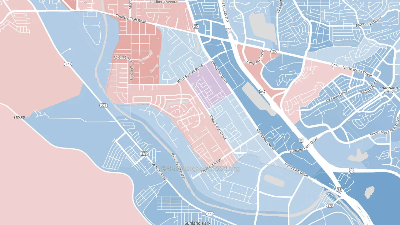 Zach White, El Paso, TX block-group political-lean map