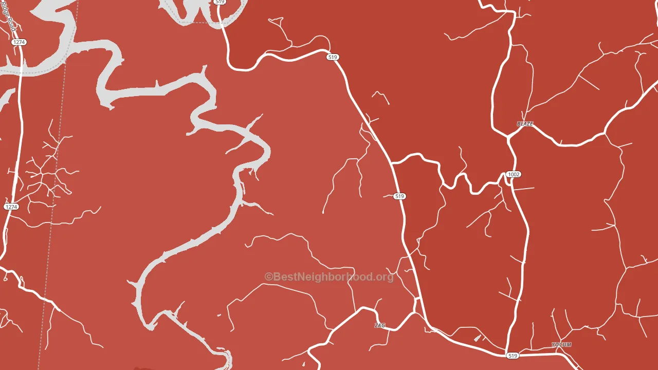 Zag, KY block-group political-lean map
