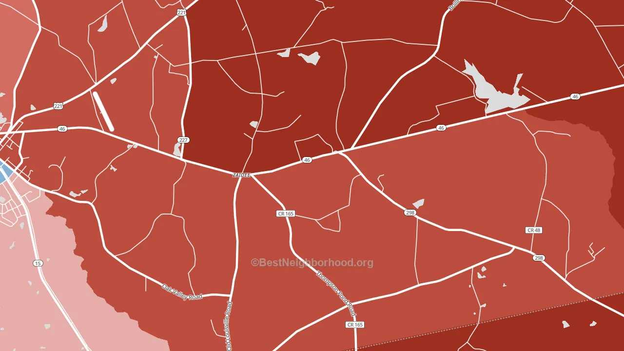 Zaidee, GA block-group political-lean map