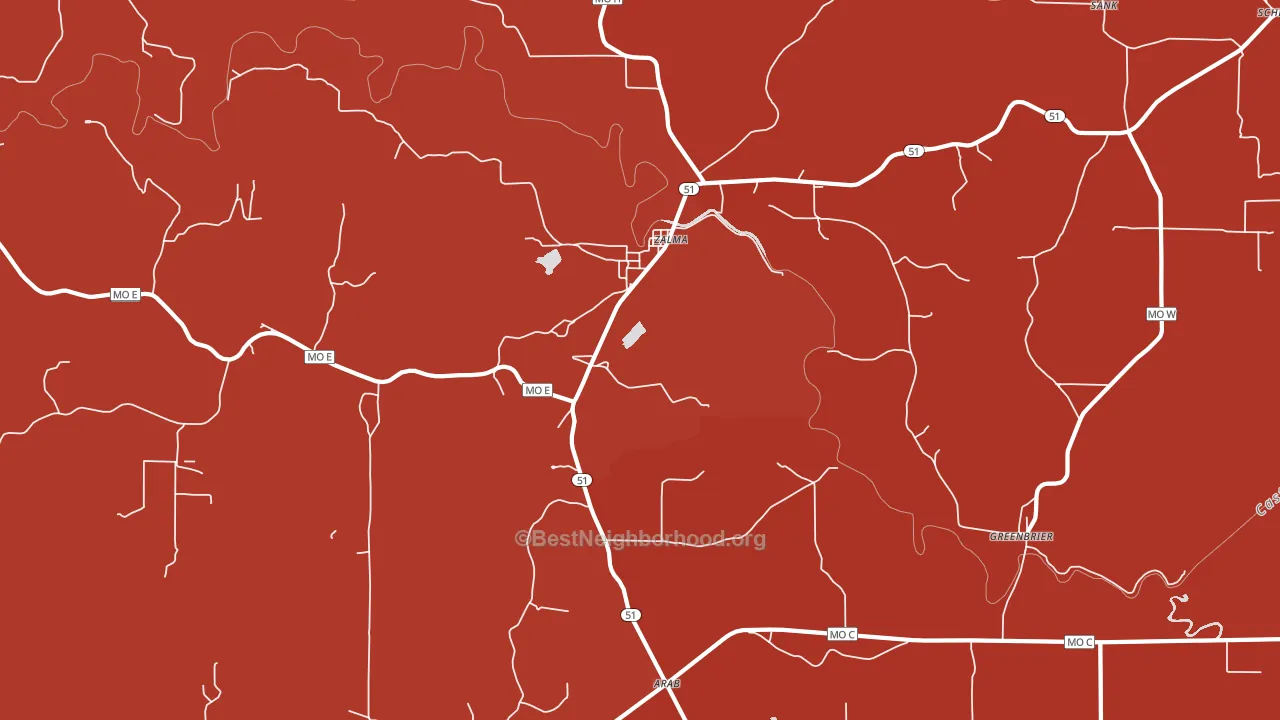 Zalma, MO block-group political-lean map