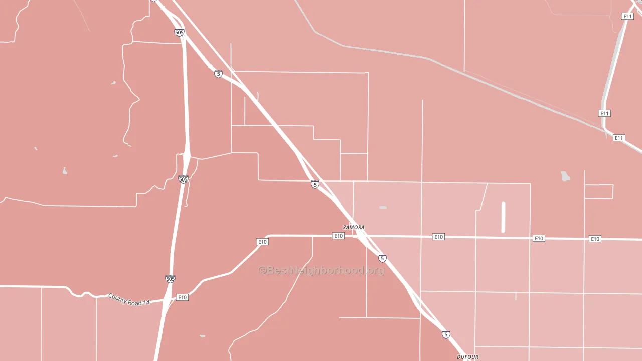 Zamora, CA block-group political-lean map