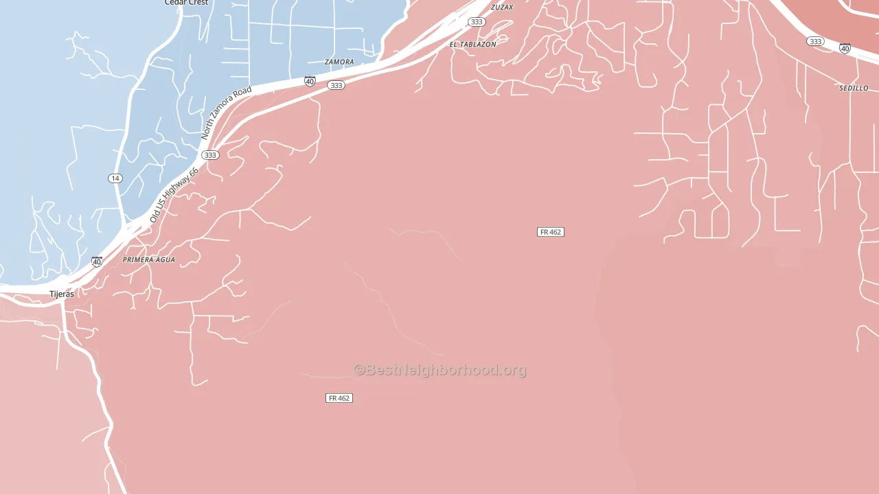 Zamora, NM block-group political-lean map