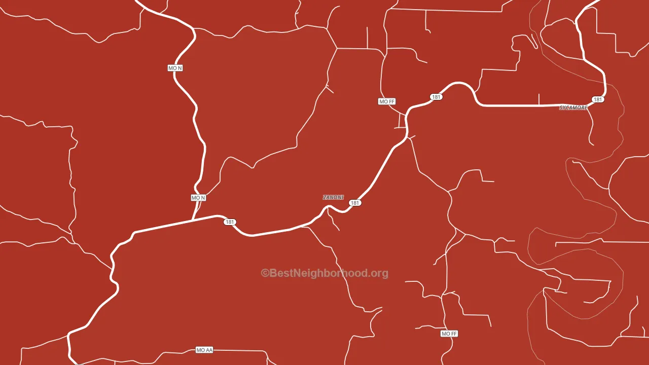 Zanoni, MO block-group political-lean map