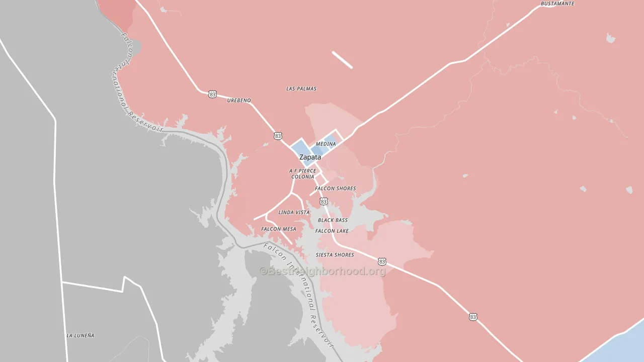 Zapata, TX block-group political-lean map