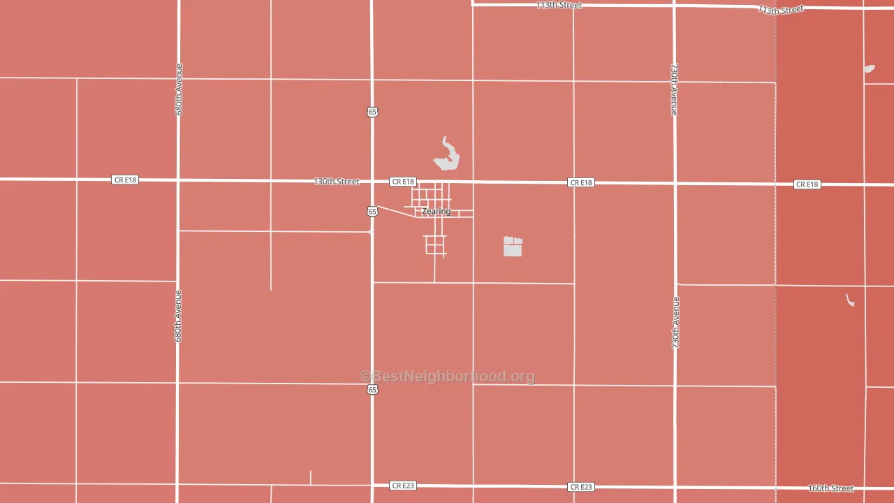 Zearing, IA block-group political-lean map