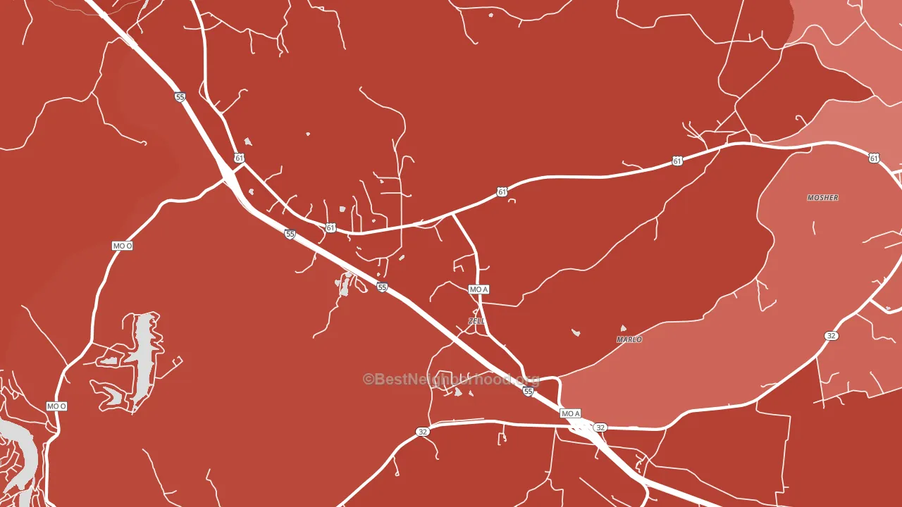 Zell, MO block-group political-lean map