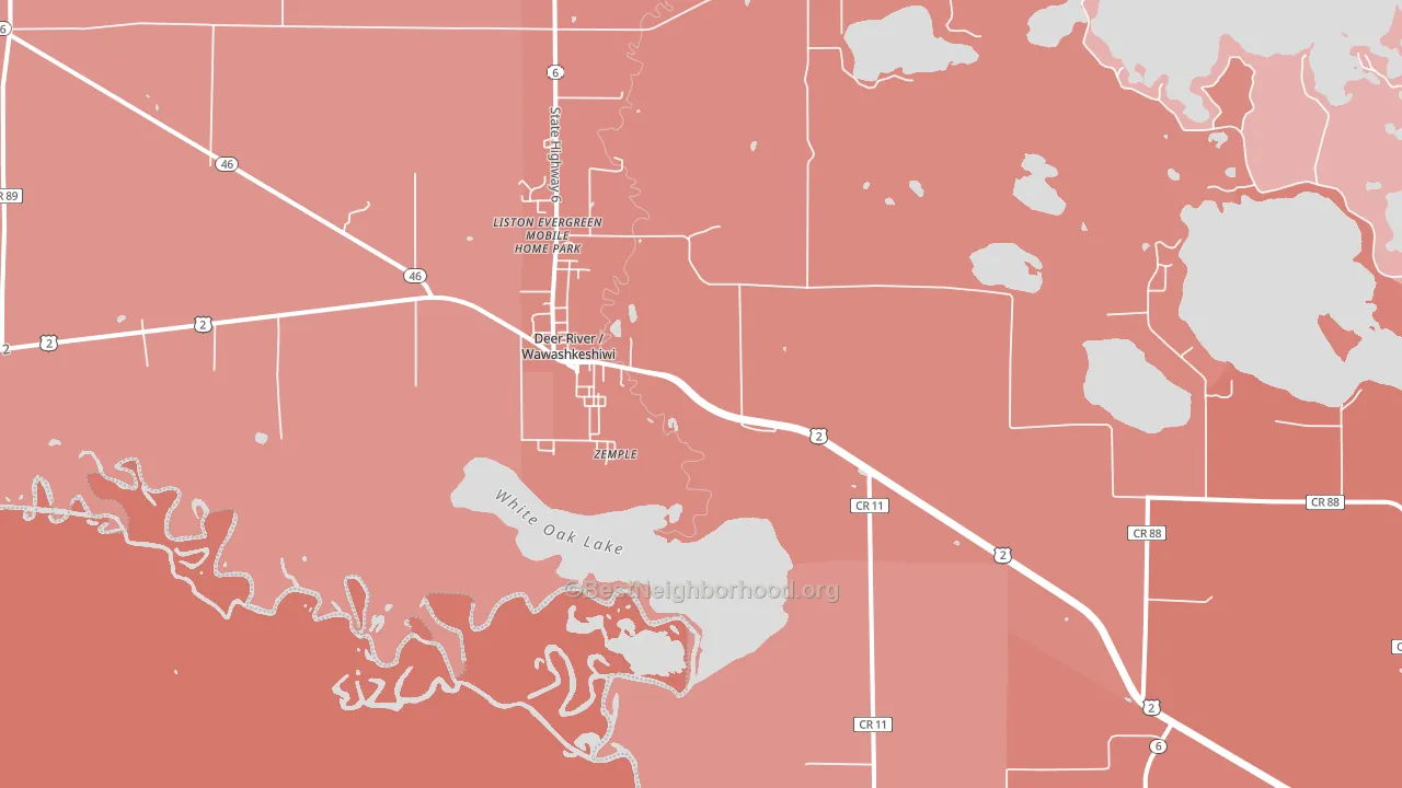 Zemple, MN block-group political-lean map