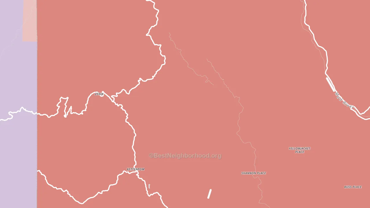 Zenia, CA block-group political-lean map