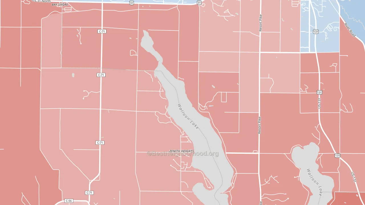 Zenith Heights, MI block-group political-lean map