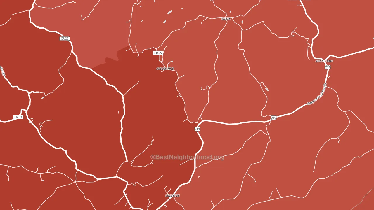 Zenith, WV block-group political-lean map