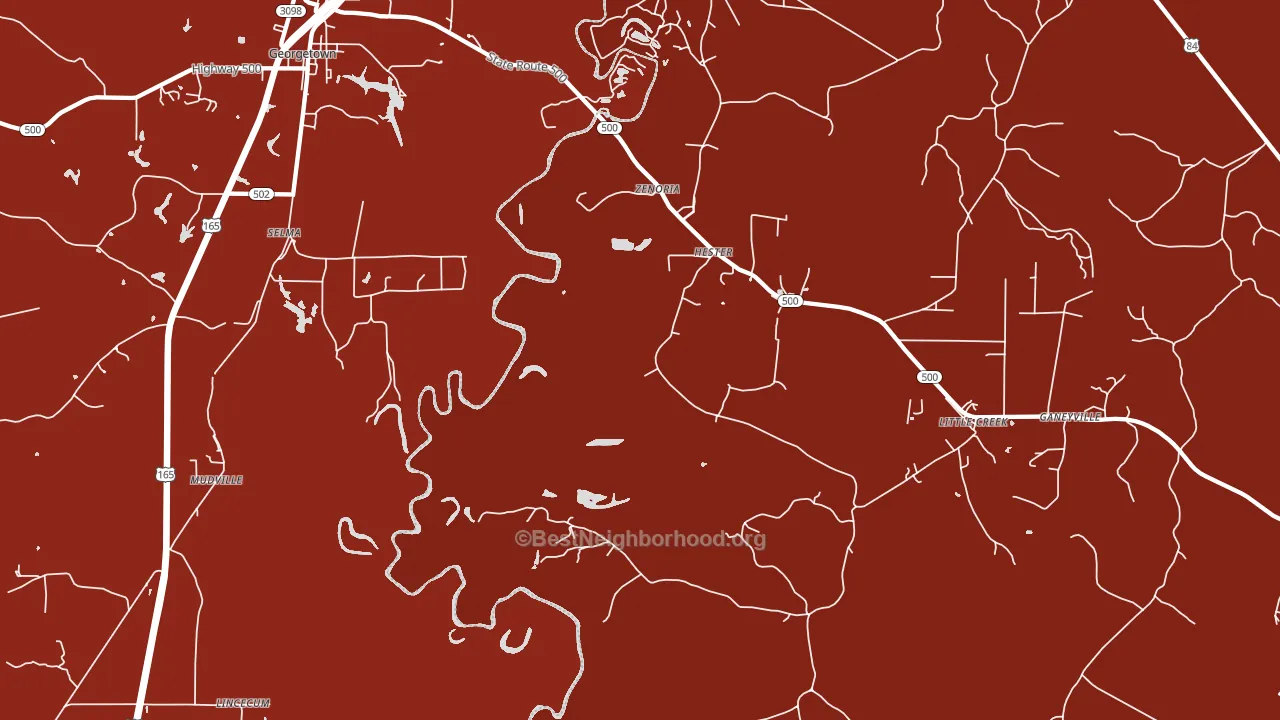 Zenoria, LA block-group political-lean map