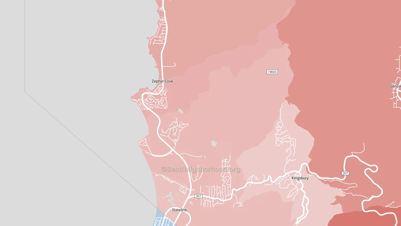 Zephyr Cove, NV block-group political-lean map