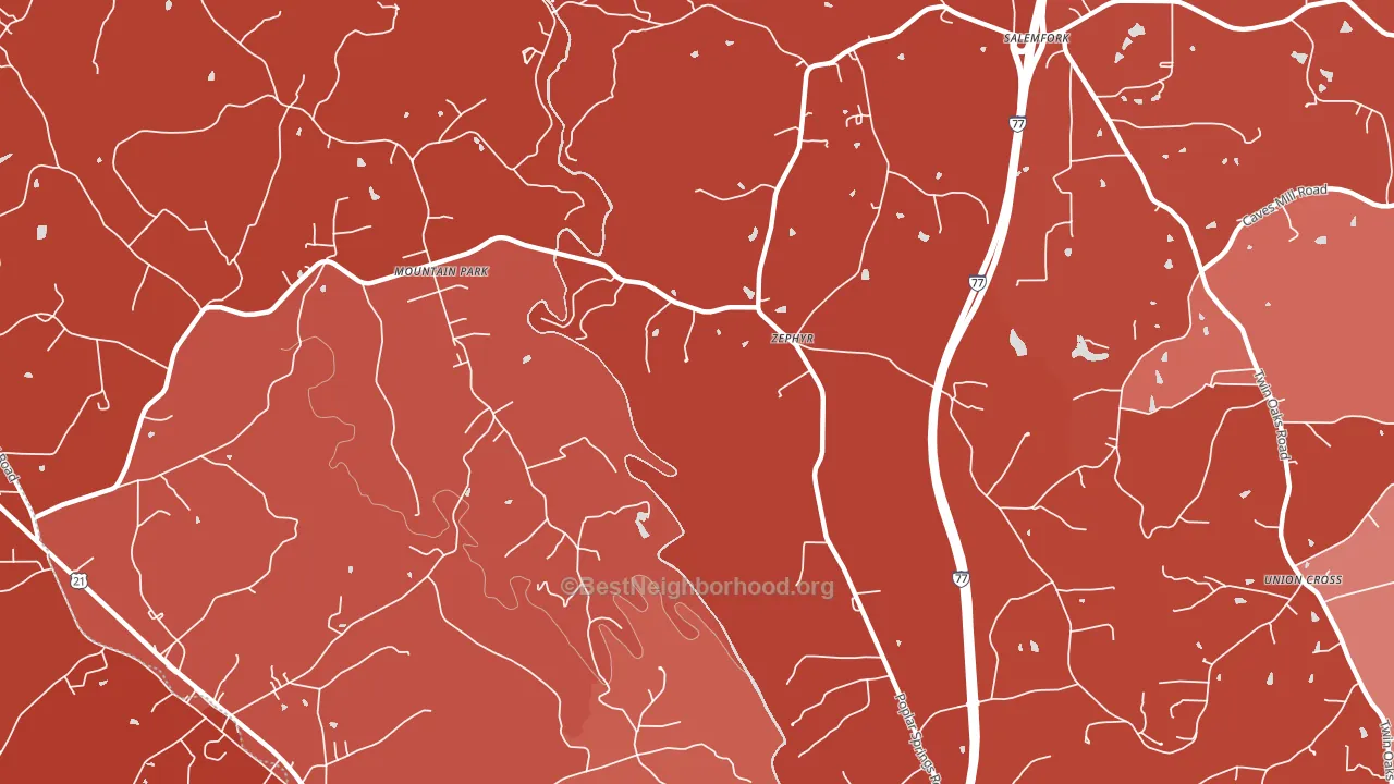 Zephyr, NC block-group political-lean map