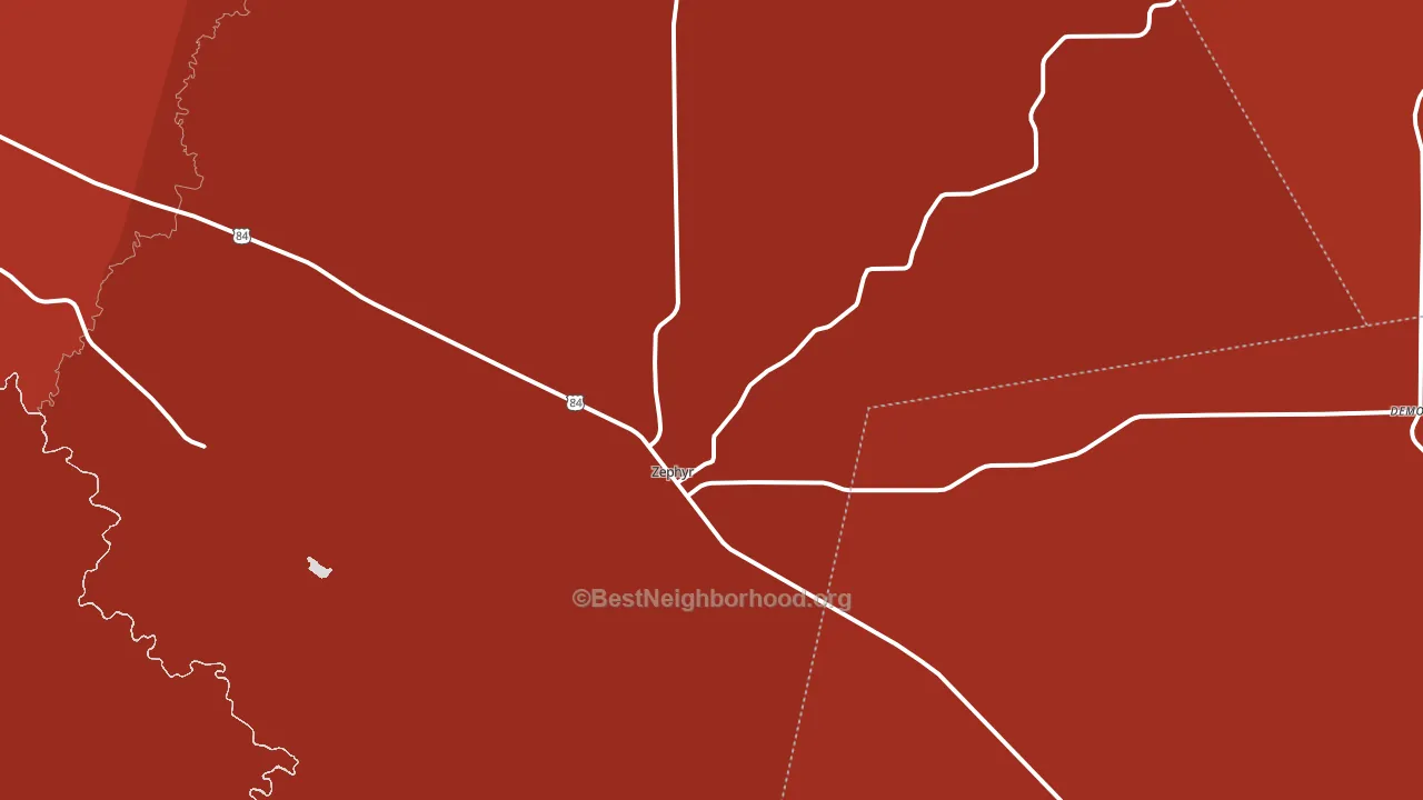 Zephyr, TX block-group political-lean map