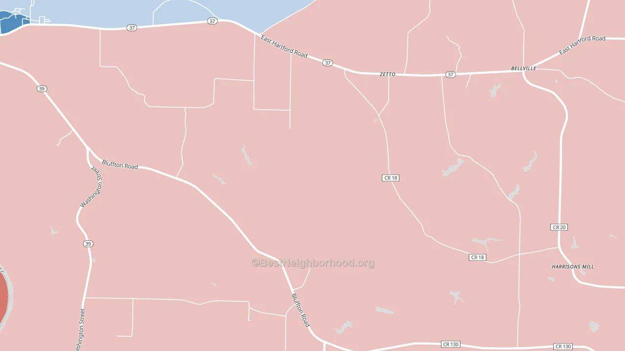 Zetto, GA block-group political-lean map