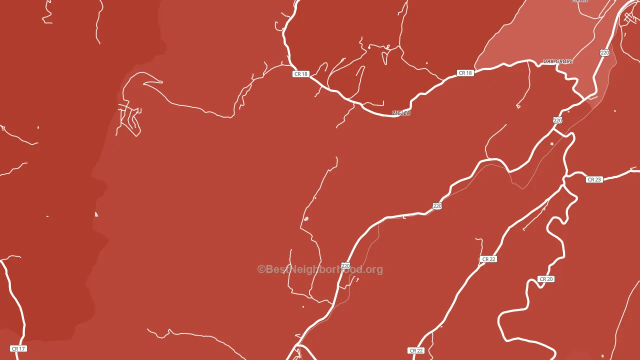 Zigler, WV block-group political-lean map