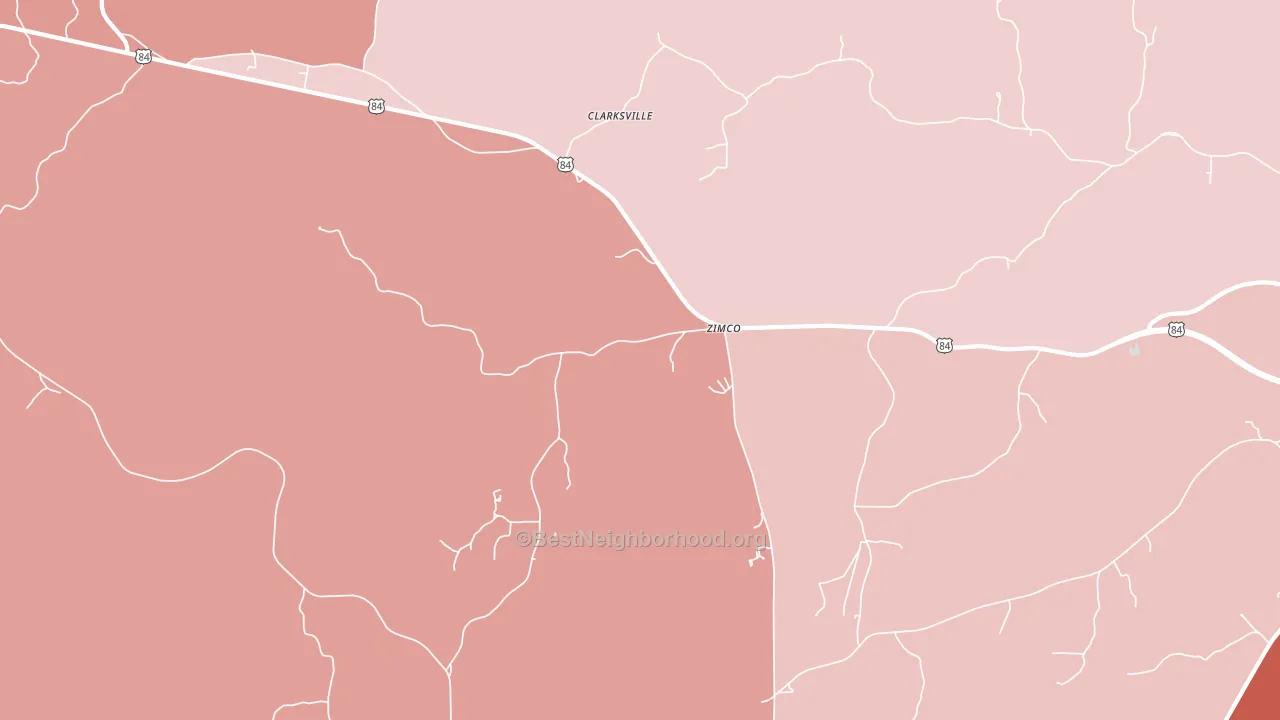 Zimco, AL block-group political-lean map