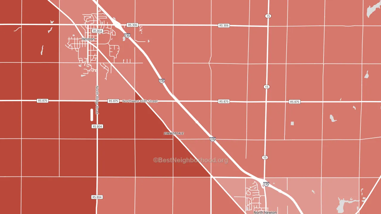 Zimmerdale, KS block-group political-lean map