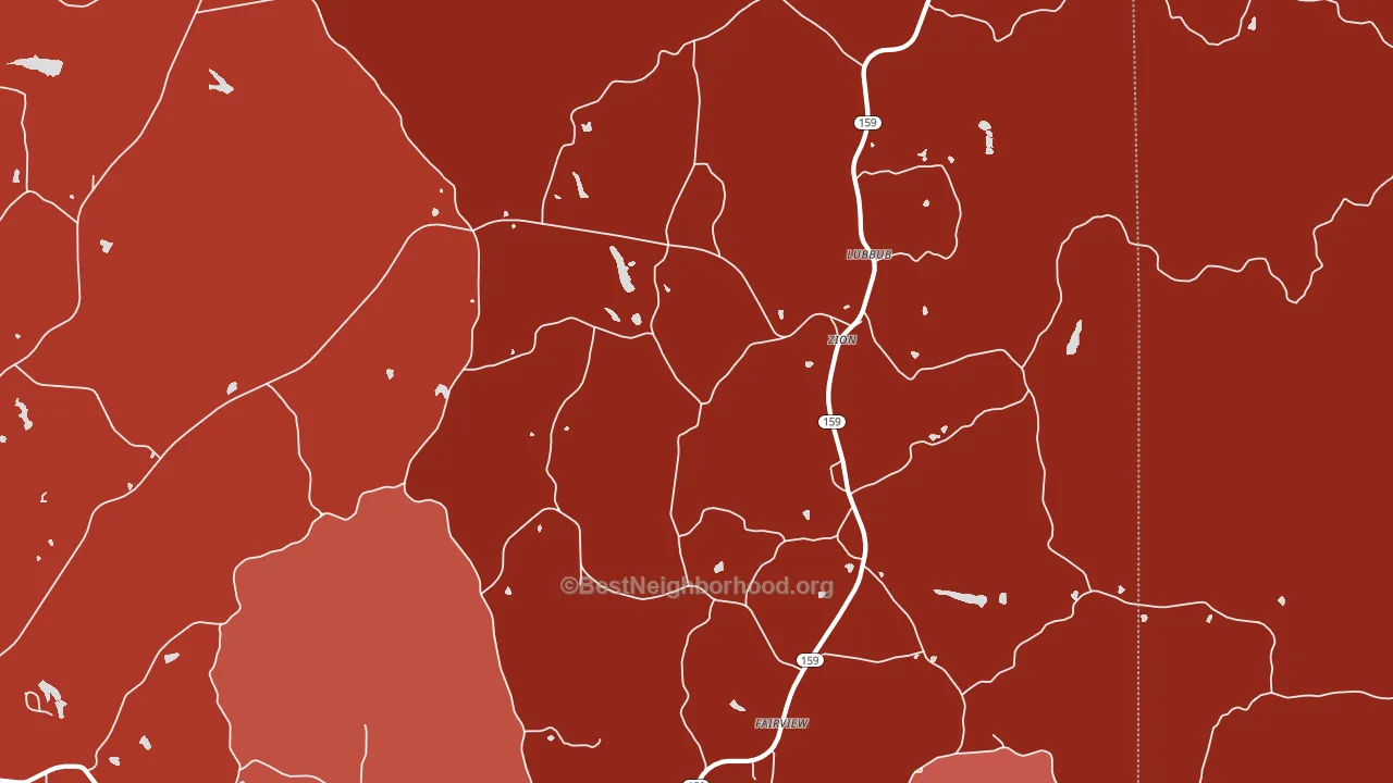 Zion, AL block-group political-lean map
