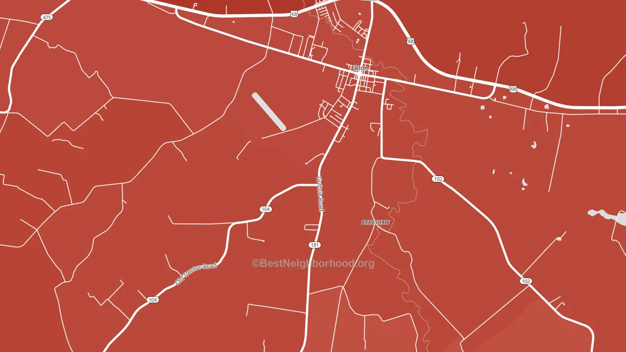 Zion, KY block-group political-lean map