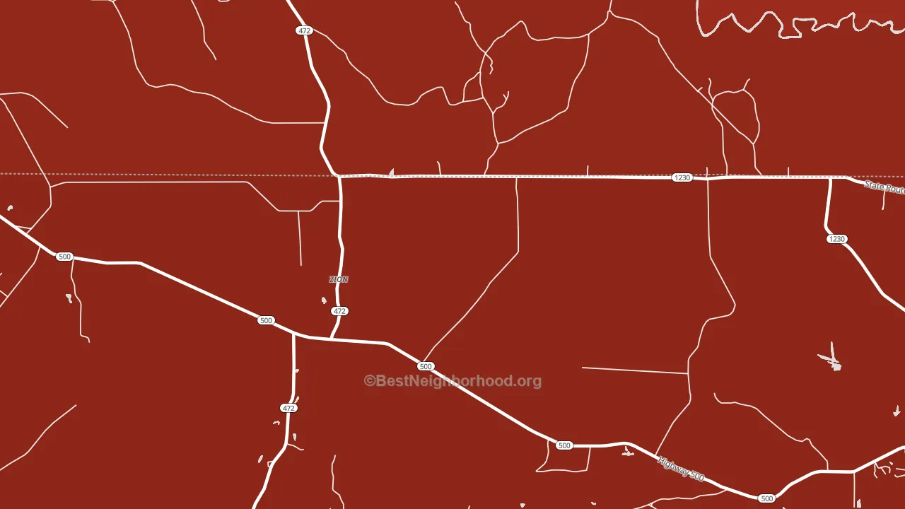 Zion, LA block-group political-lean map