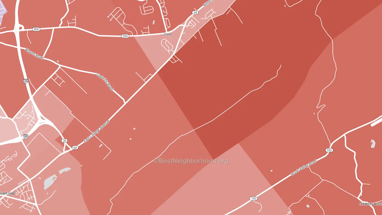 Zion, PA block-group political-lean map