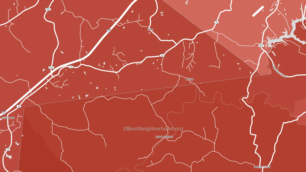 Zion Station, KY block-group political-lean map