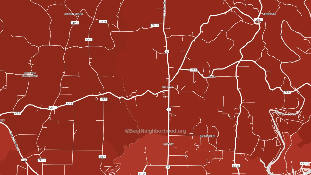 Zip City, AL block-group political-lean map